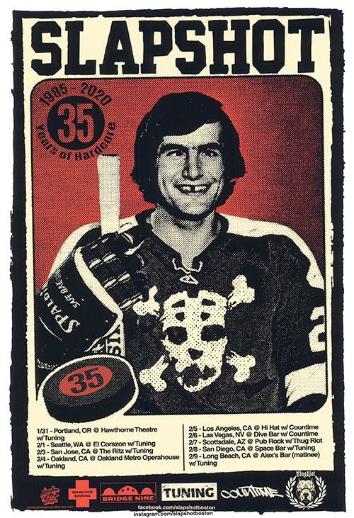 Slapshot 35 Years Of Hardcore Concert Poster 2020 Tour Punk 12x8in Metal Sign