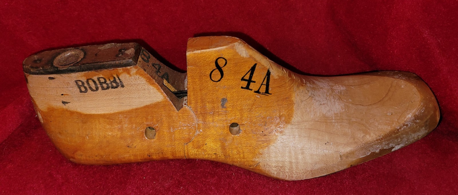 Vintage Leader Wooden Shoe Form Mold Cobbler Rustic Primitive Country 8 4A