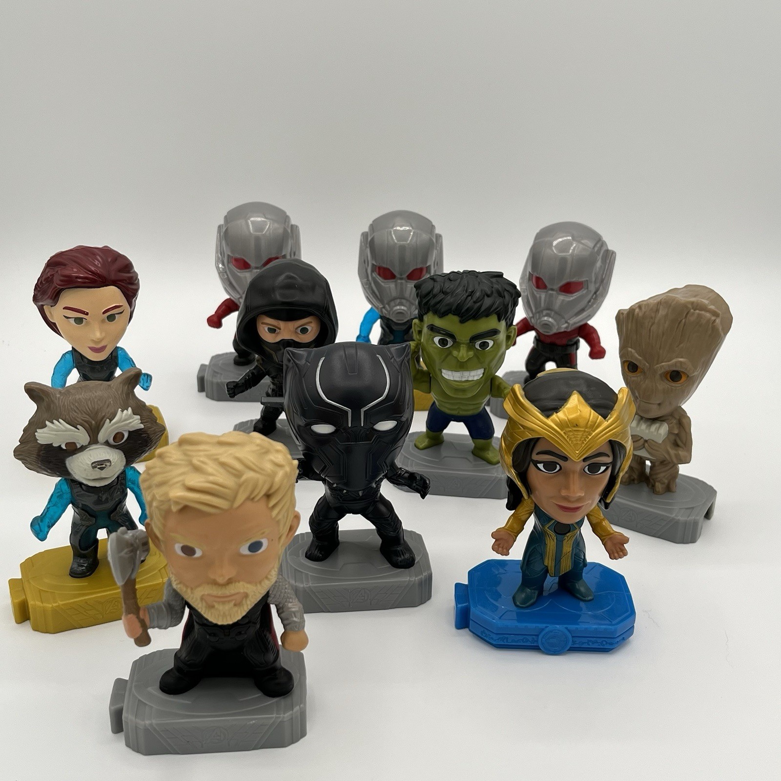 Mixed Lot Of 11 McDonald's Happy Meal Toys 2019 Marvel Avengers Plastic Toys