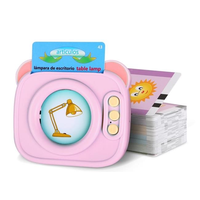 Fresh Fab Finds FFF-Pink-GPCT4903 Spanish & English Talking Flash Cards 224 S...