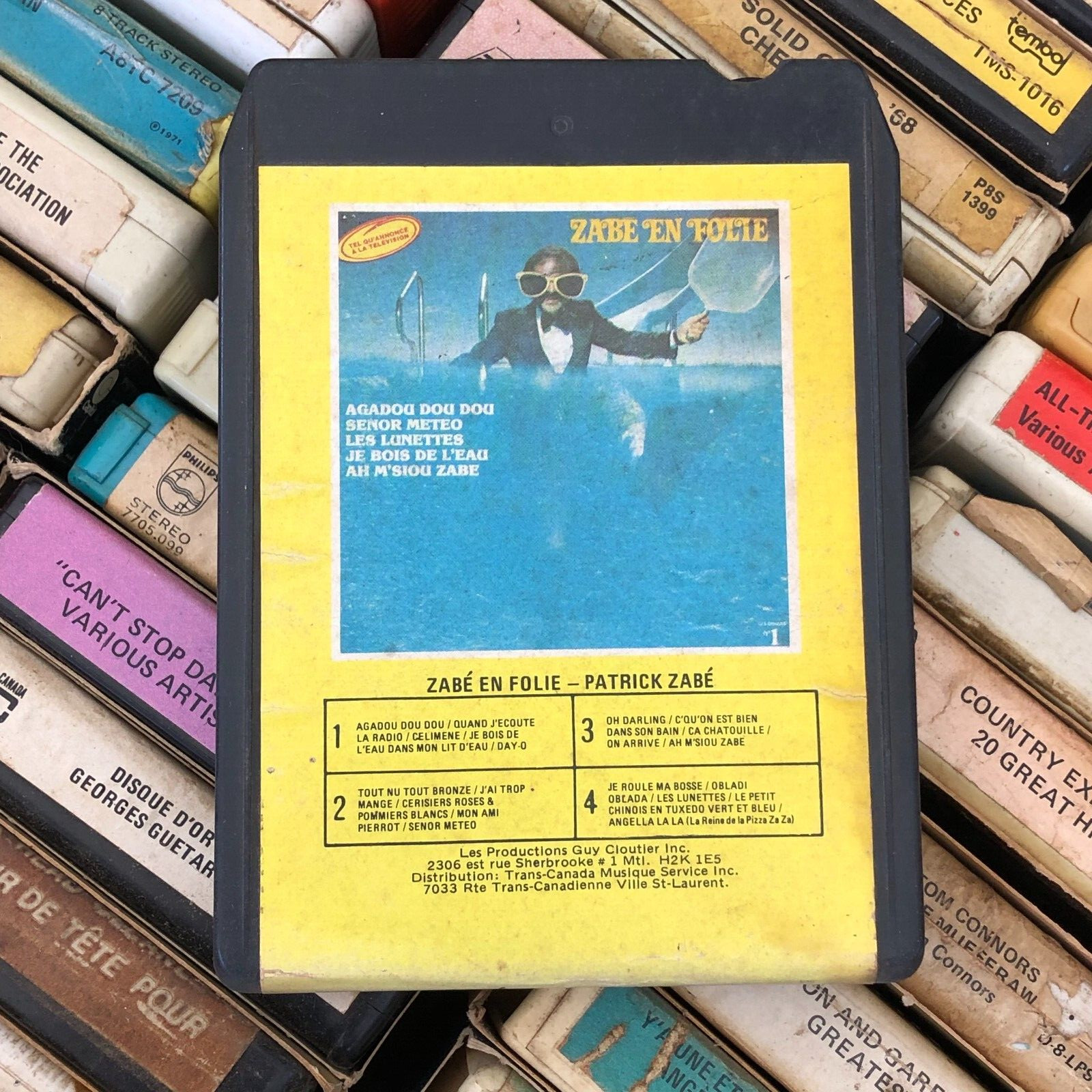 Patrick Zabé : Zabé En Folie , 8 Track Tape French CANADIAN