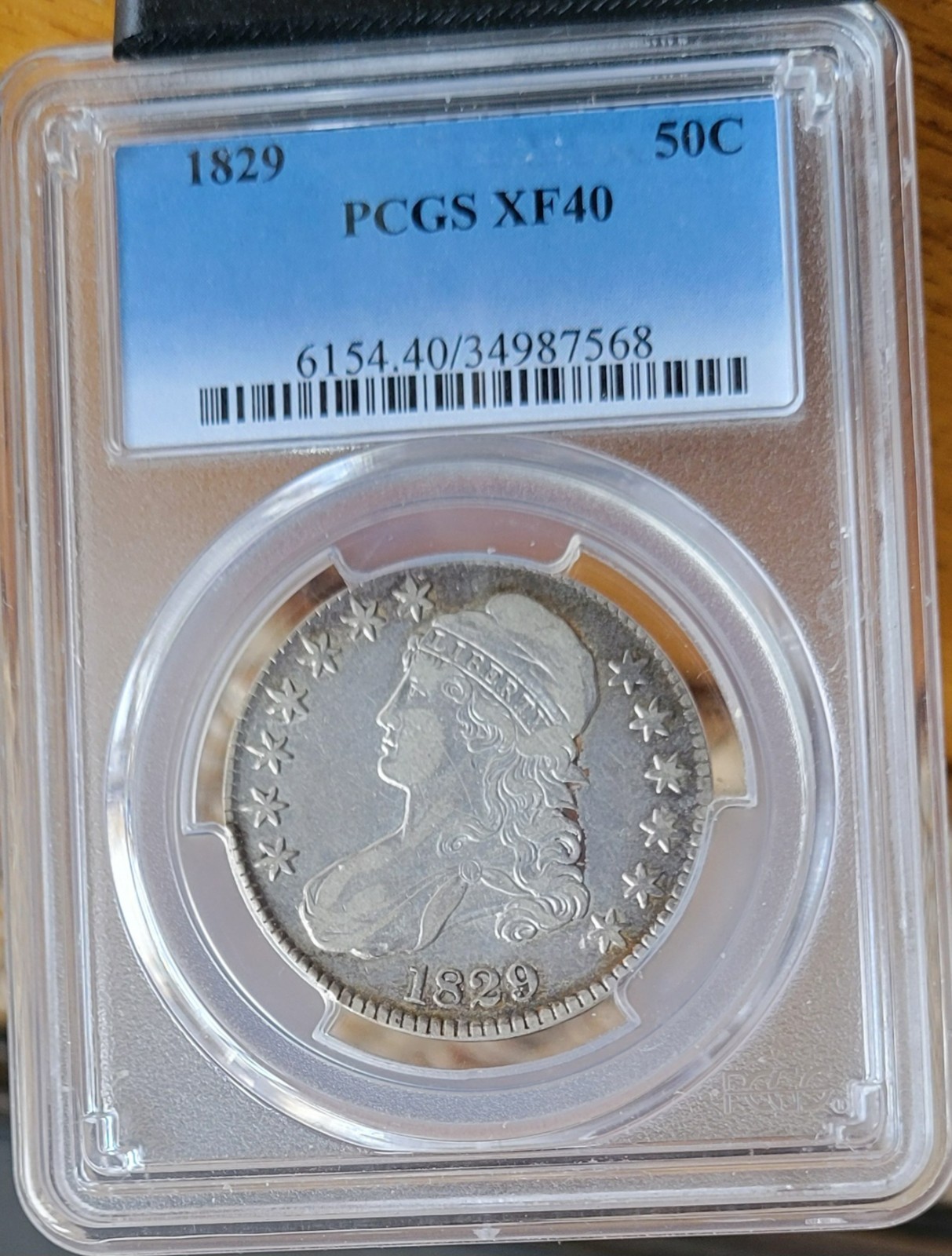 1829 Capped Bust half dollar, PCGS XF40