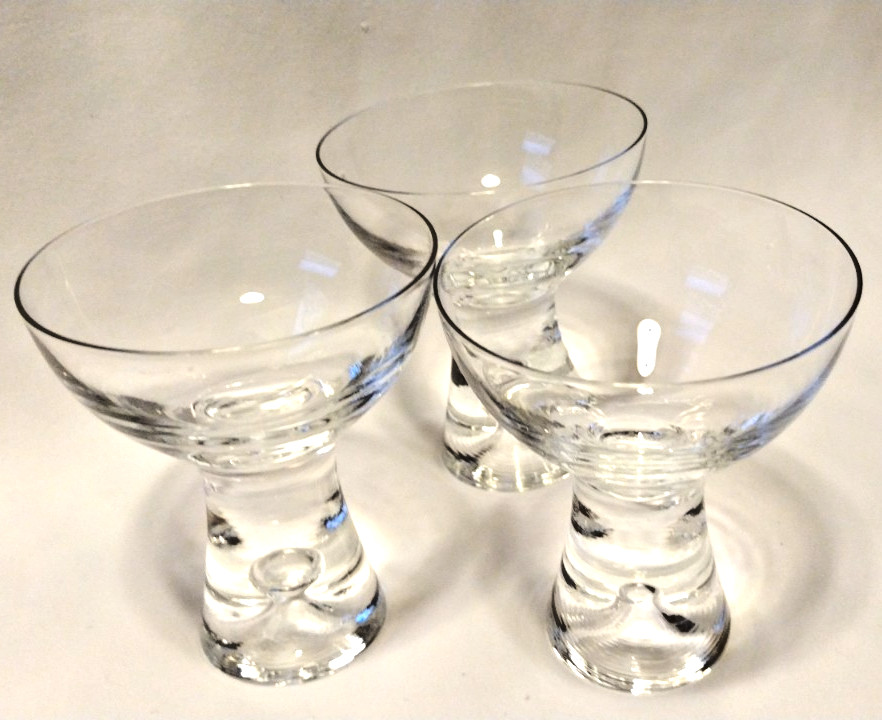 Vintage MCM Unique Littala Tapio Wirkkala Finland Crystal Sherry Glass Set Of 3 