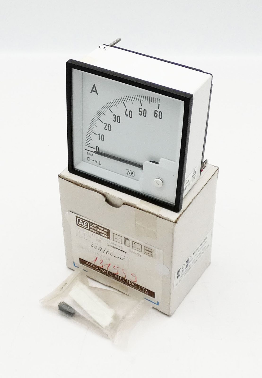 Automatic Electric DQW 96 0-60A 96x96mm Ammeter Rotary Coil Instrument -Unused-