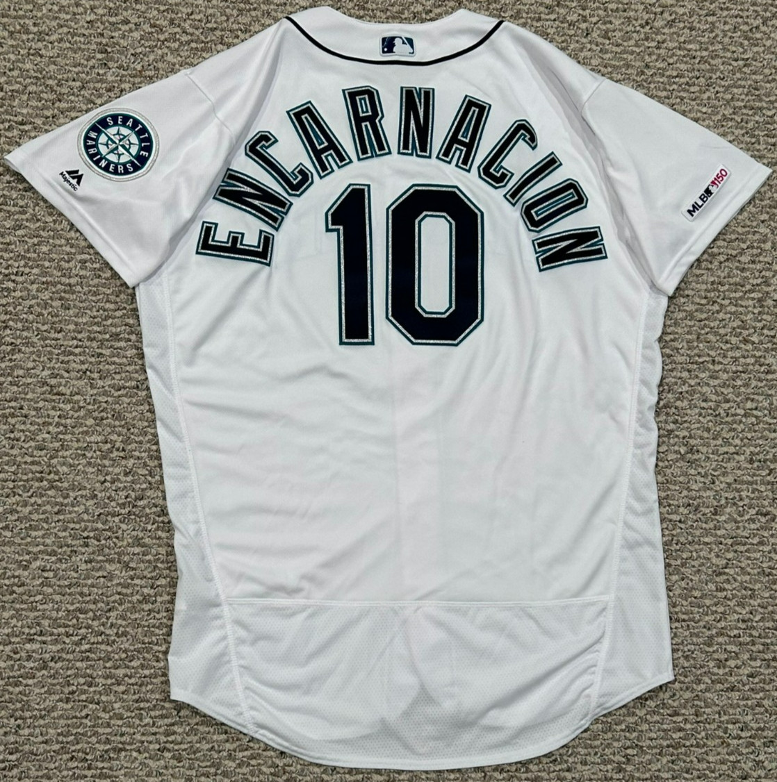 ENCARNACION size 50 #10 2019 Seattle Mariners game jersey issued home white MLB