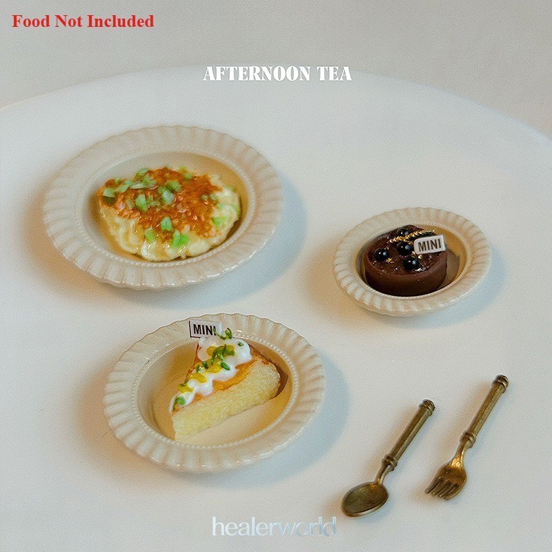 3PC Dollhouse Miniatures 1/6 Scale Western Dinner Plates Set For Store