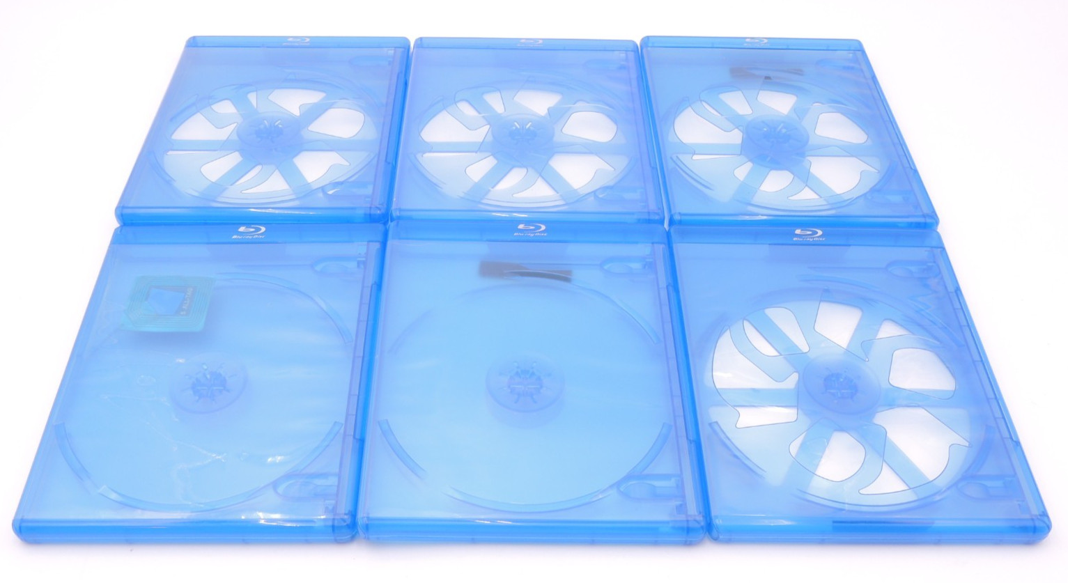 Lot: 6 Pre-Owned Blu-Ray Double Capacity Replacement Cases (Each Holds 2 Discs)