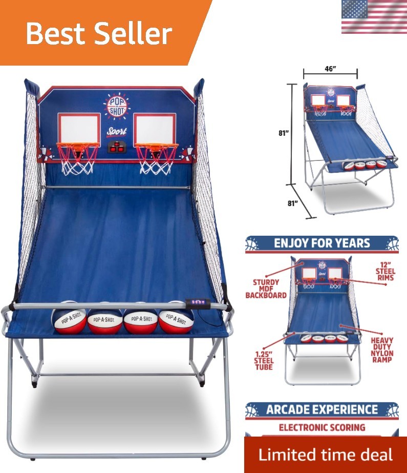 Arcade Basketball Game Dual Shot Sport - Durable, Interactive Fun for Families