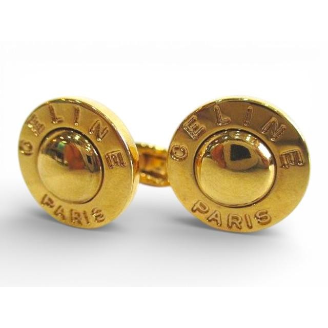 CELINE Gold Tone Cufflinks Accessories Men