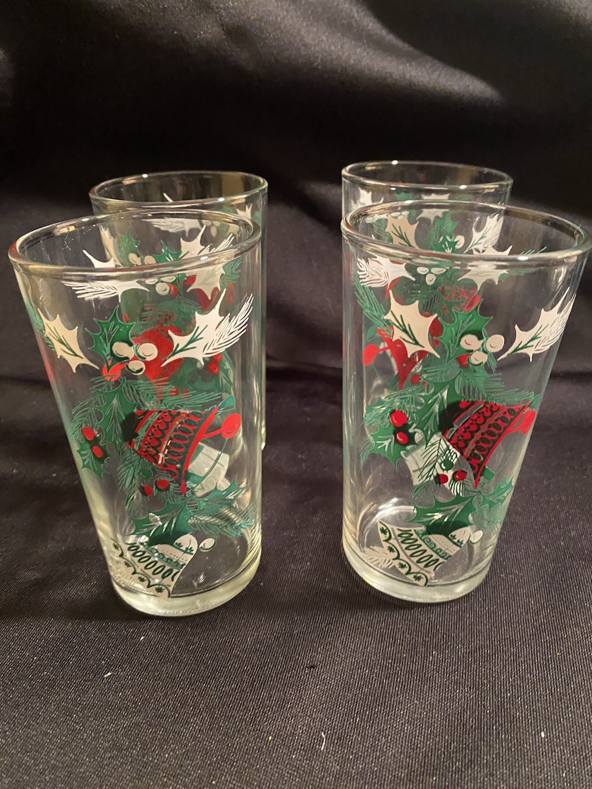 4 Hazel Atlas Christmas Glasses/Tumblers