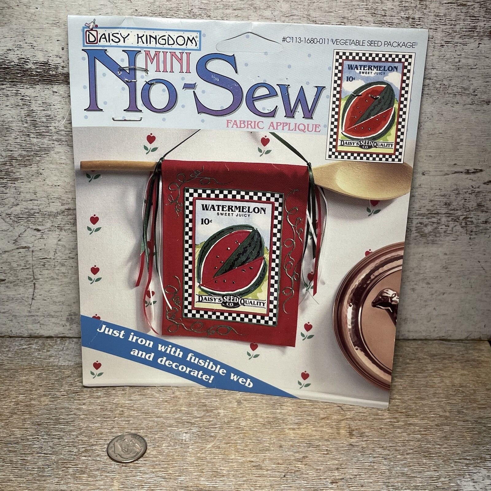 VTG 90's Daisy Kingdom Mini No-Sew Fabric Applique Vegetable Seed Package New