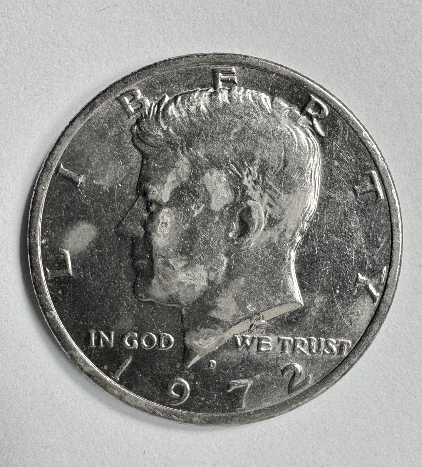 1972 D Kennedy Half Dollar 50 Cents Circulated Coin 9021