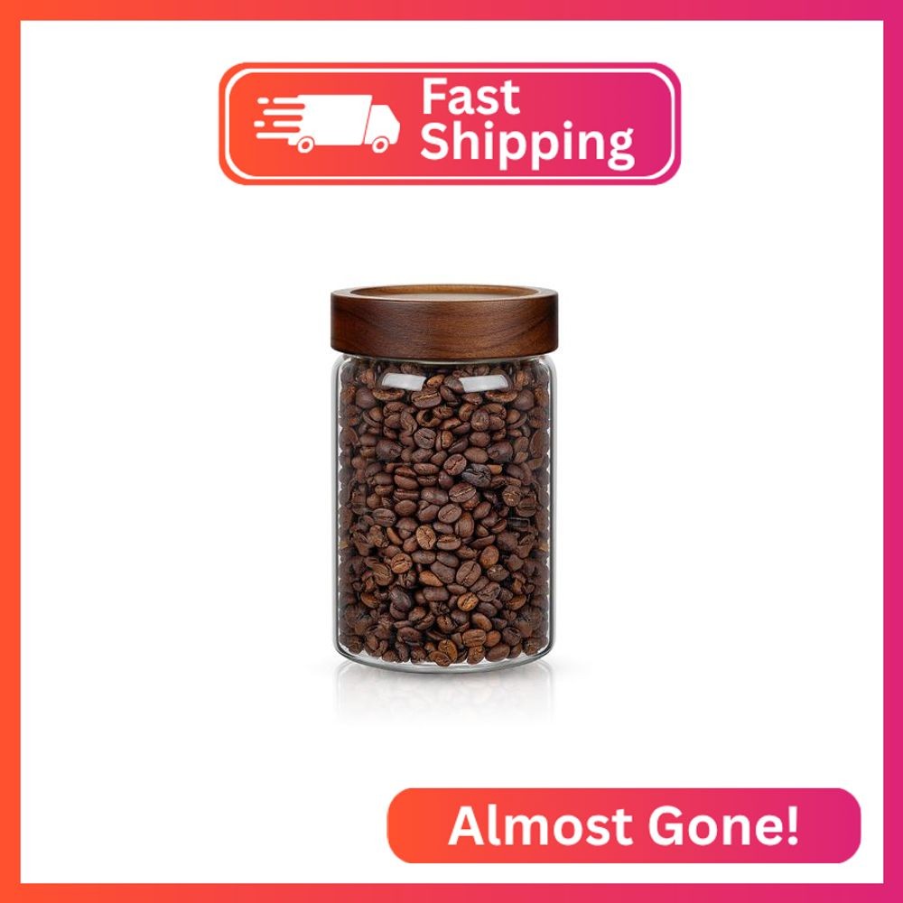 piconesper 1PC Glass Storage Jars with Airtight Lids, 28 fl oz (850ml) coffee co