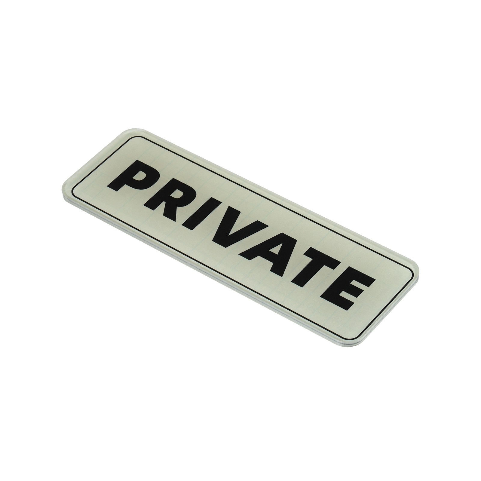 Private Sign, Acrylic 6"x2" Car Sticker Sign Holder, Silver