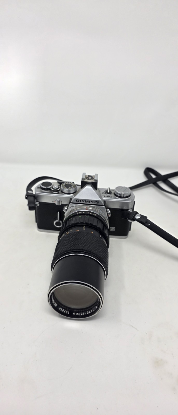 Olympus OM-1N Black Silver SLR Film Camera with Lens Vintage Photography