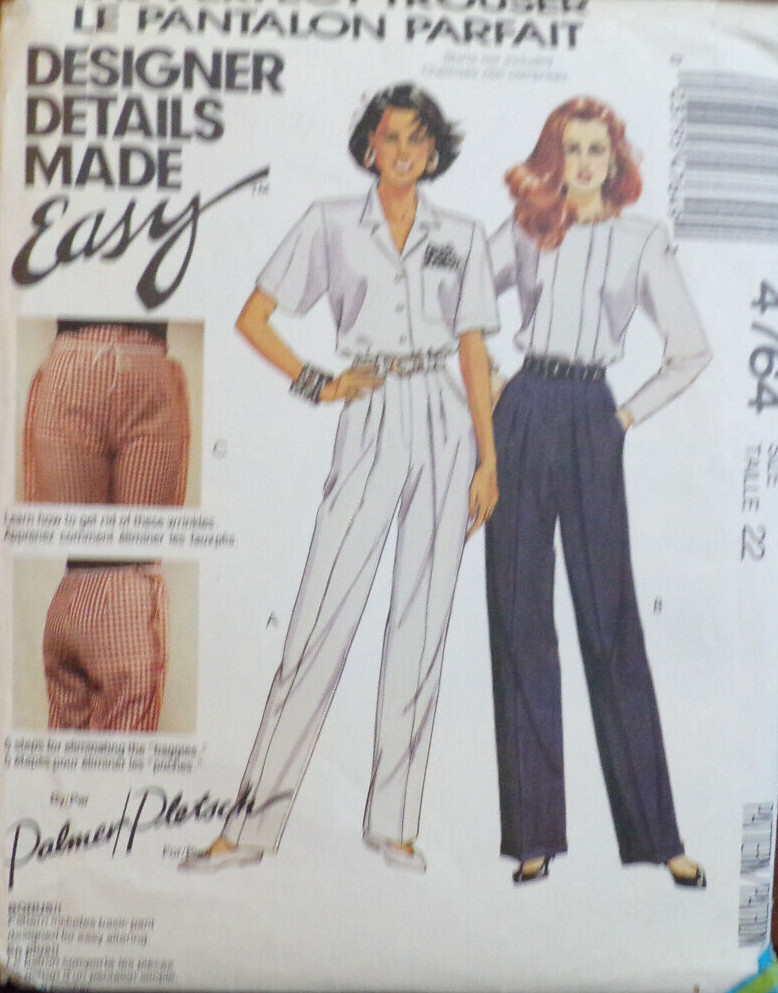 McCall's Sewing Pattern 4764 Misses Pants Perfect Trouser Easy Size 22 VTG UNCUT
