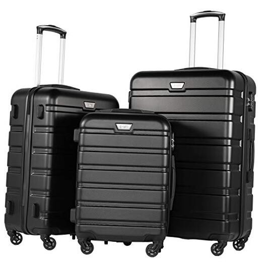  Luggage 3 Piece Set Suitcase Spinner Hardshell Lightweight TSA Lock 4 black3
