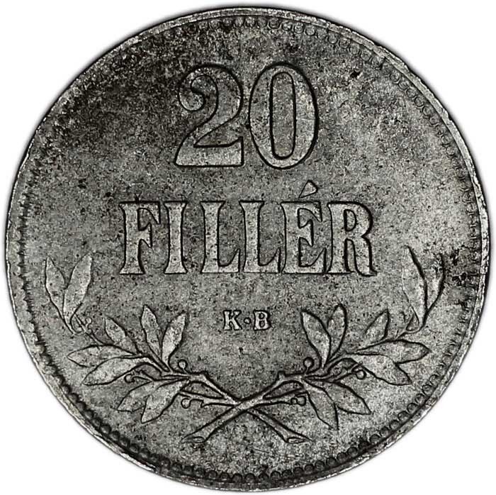 HUNGARY coin 20 Filler 1920 aUNC About Uncirculated
