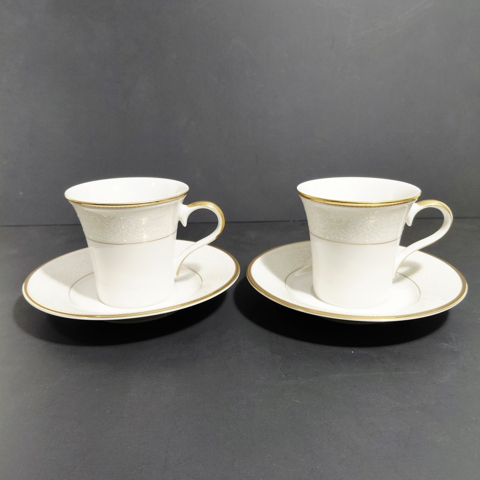 Mikasa Dynasty Gold L 3608 Coffee Cup and Saucer Set of 2