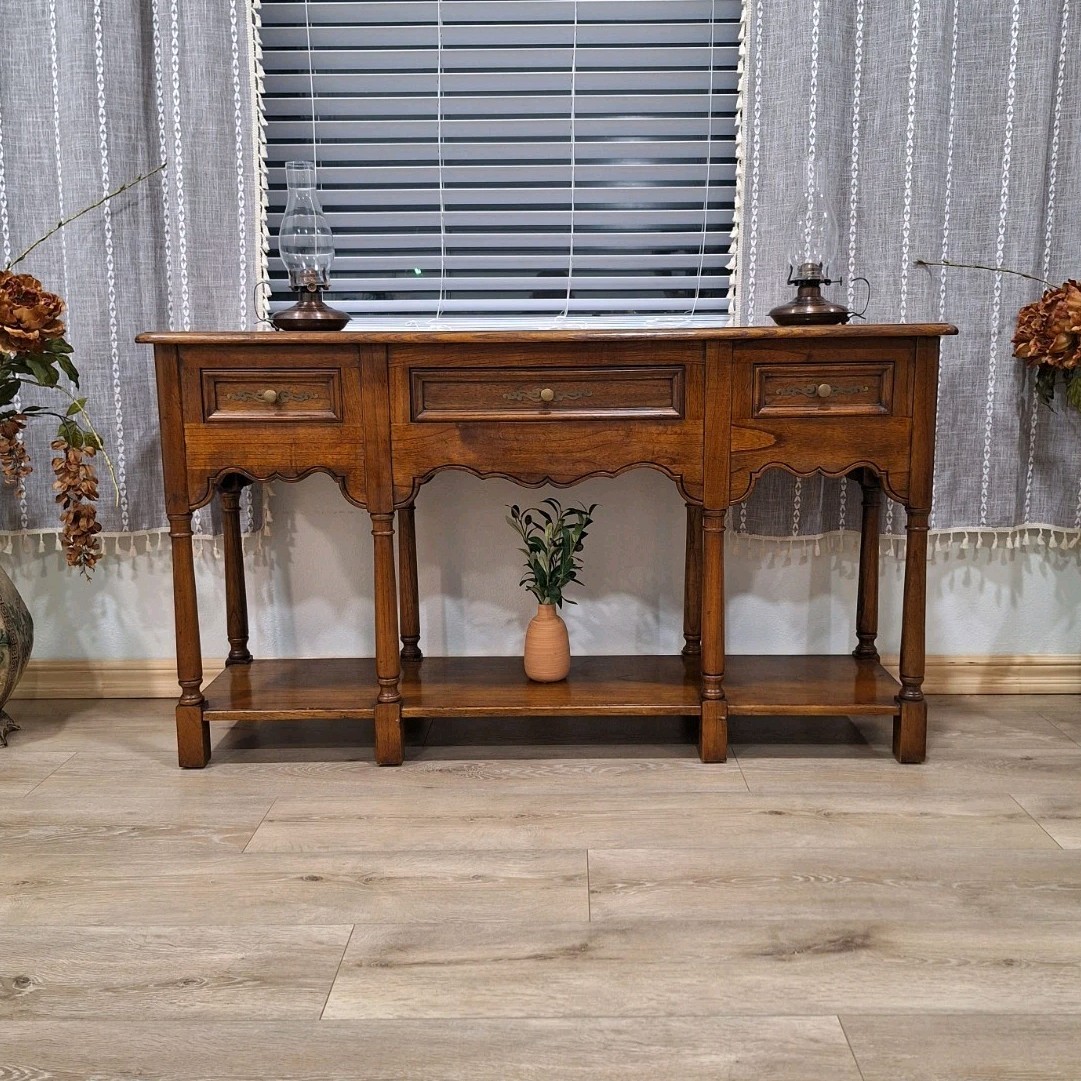 Antique Potboard Dresser Base Server Console Sideboard By Hekman