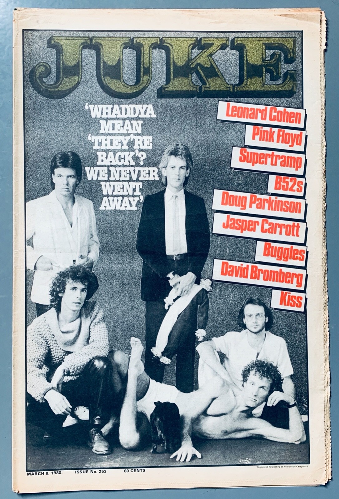 1980 JUKE MUSIC MAGAZINE Australia KISS SKYHOOKS SPLIT ENZ GIORGIO MORODER COHEN