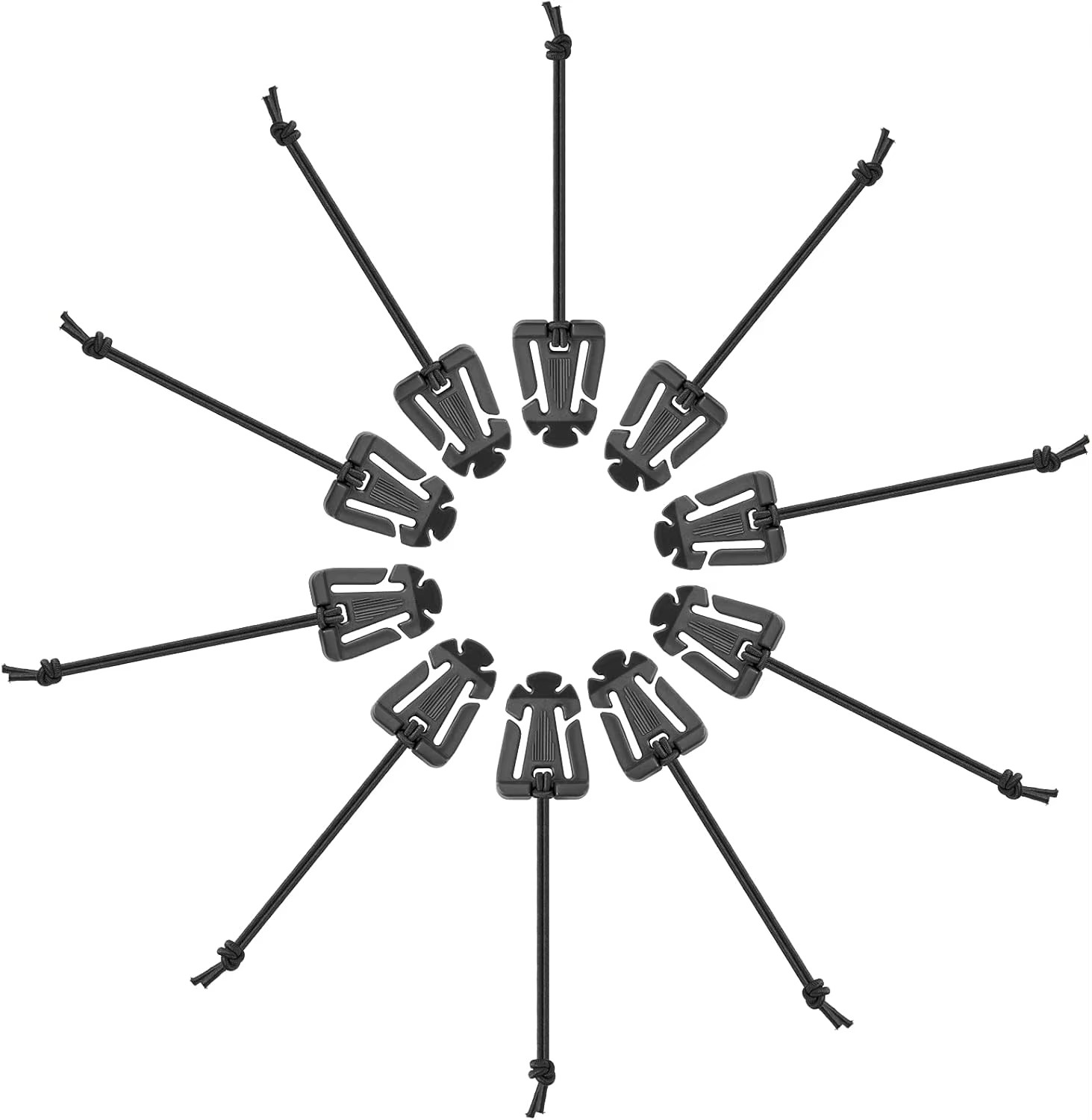 10Pcs Tactical Gear Holder Clip Molle Web Dominator Elastic Strings Buckle Molle