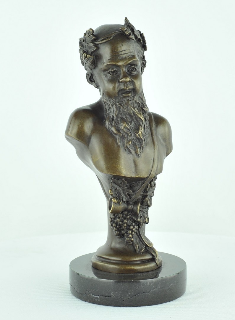 Art Deco Style Statue Sculpture Bacchus Art Nouveau Style Bronze Signed