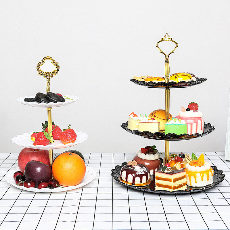 Detachable Cake Stand 3 Tier Pastry Fruit Plate Serving Dessert Cookies Holder