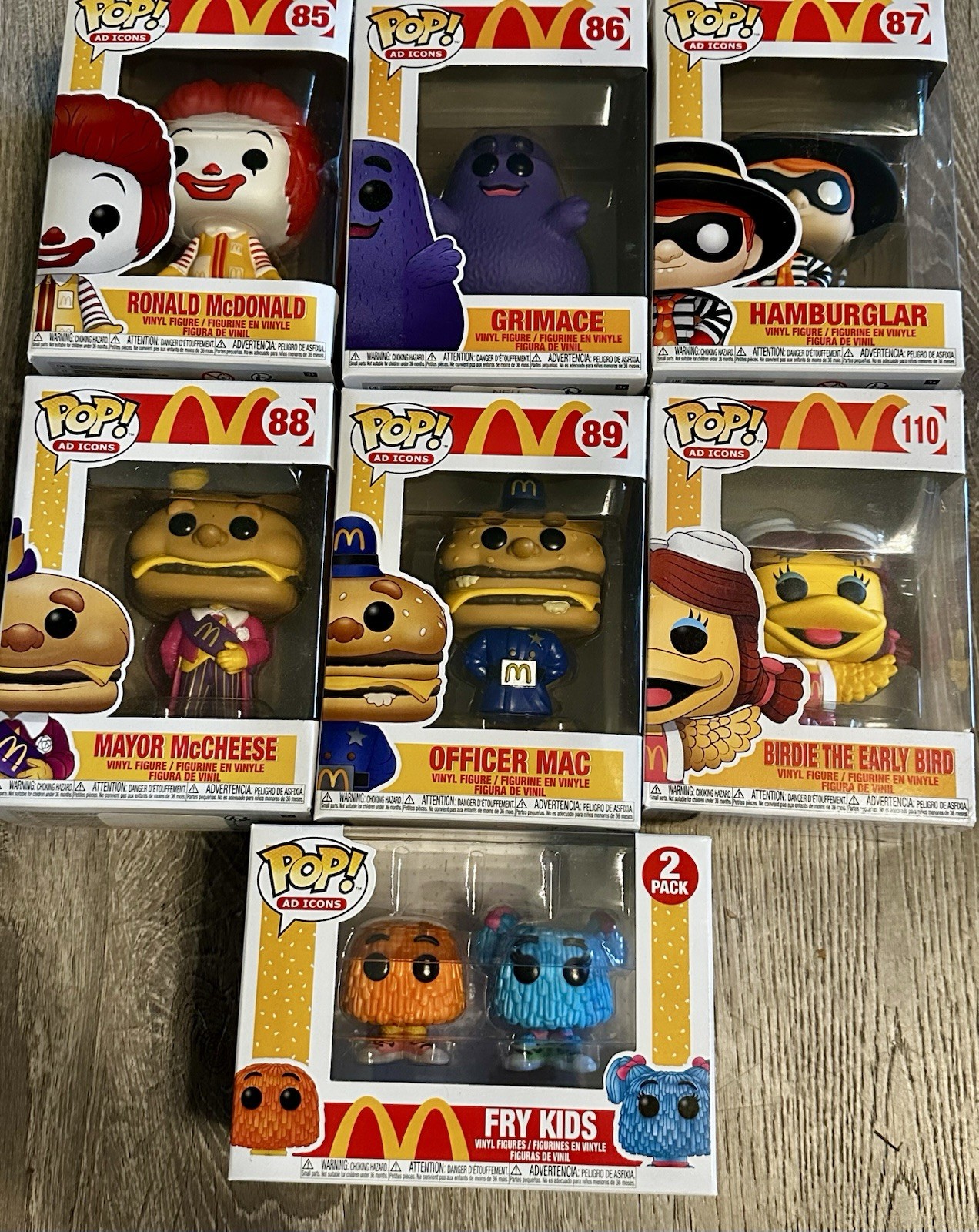 FUNKO POP MCDONALDS AD ICONS COMPLETE SET 85-89 & 2pk Ronald Mac Fry Mayor Lot 7