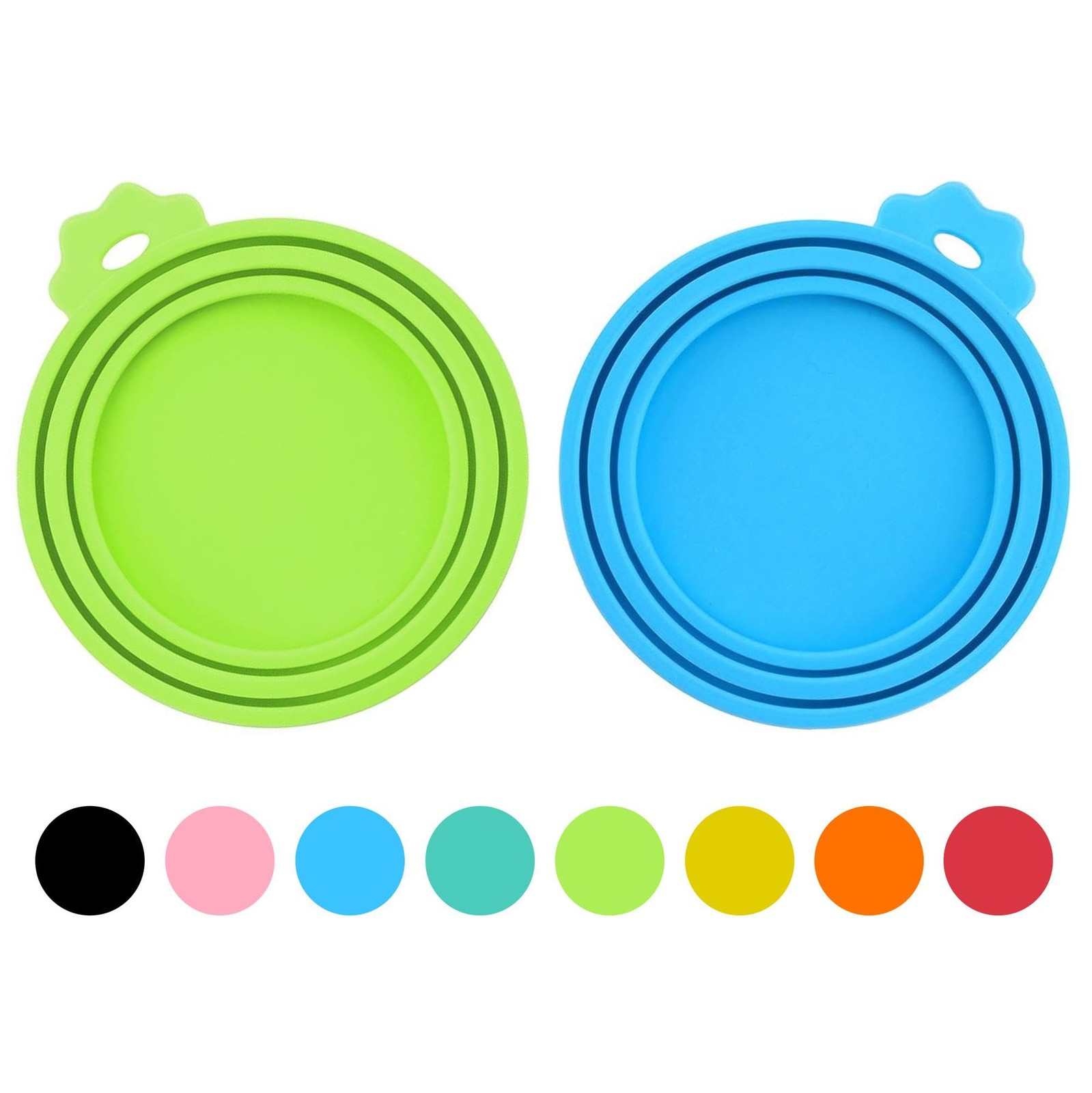 PWOD 2 Pack Pet Food Can Covers, Silicone Universal Lids for Green/Blue 