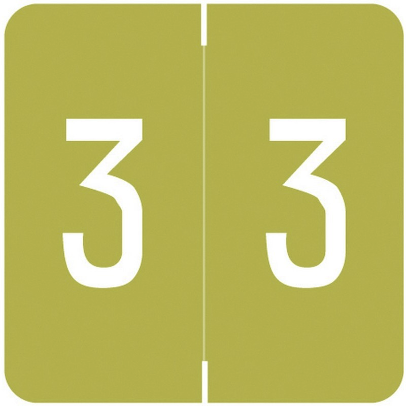 Barkley FNDBM Compatible "3" Numeric Labels, Laminated Stock, 1-1/2" x 1-1/2"
