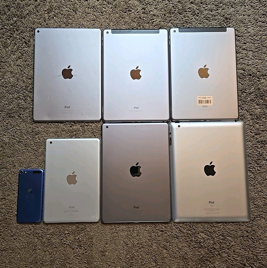 Lot of 6 Apple iPad Tablets & 1 iPod A1574 – For Parts or Repair – As-Is
