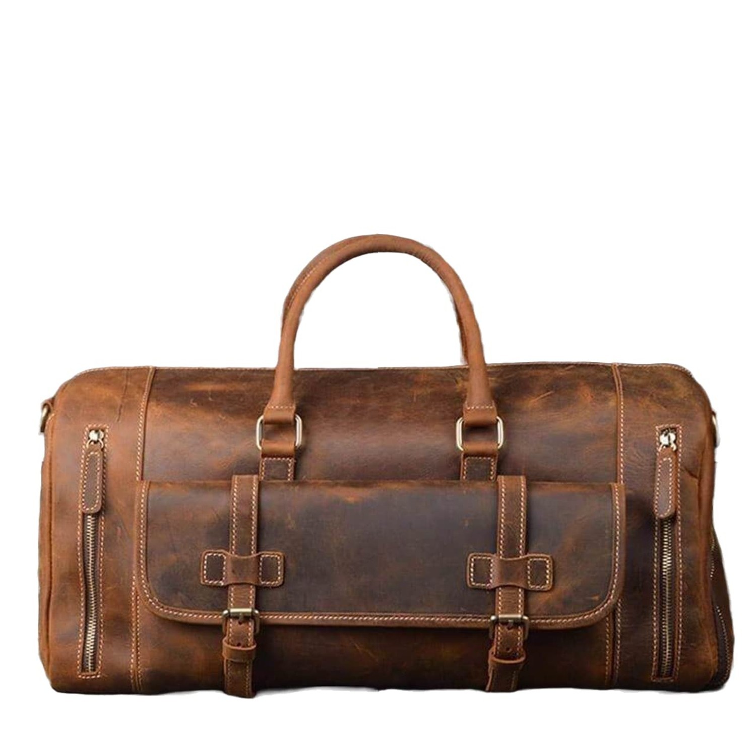 The Tannery Travel Duffel Bags for Men and Women Full Grain Leather Overnight...