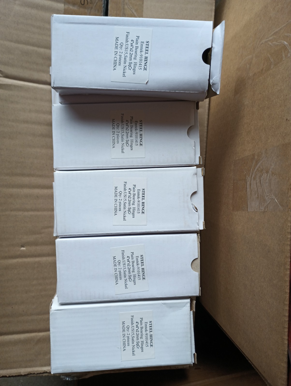 16 Boxes Steel Hinge Emtek-9101415 Plain Bearing Hinge 4"x4"X2.2mm Satin Nickel