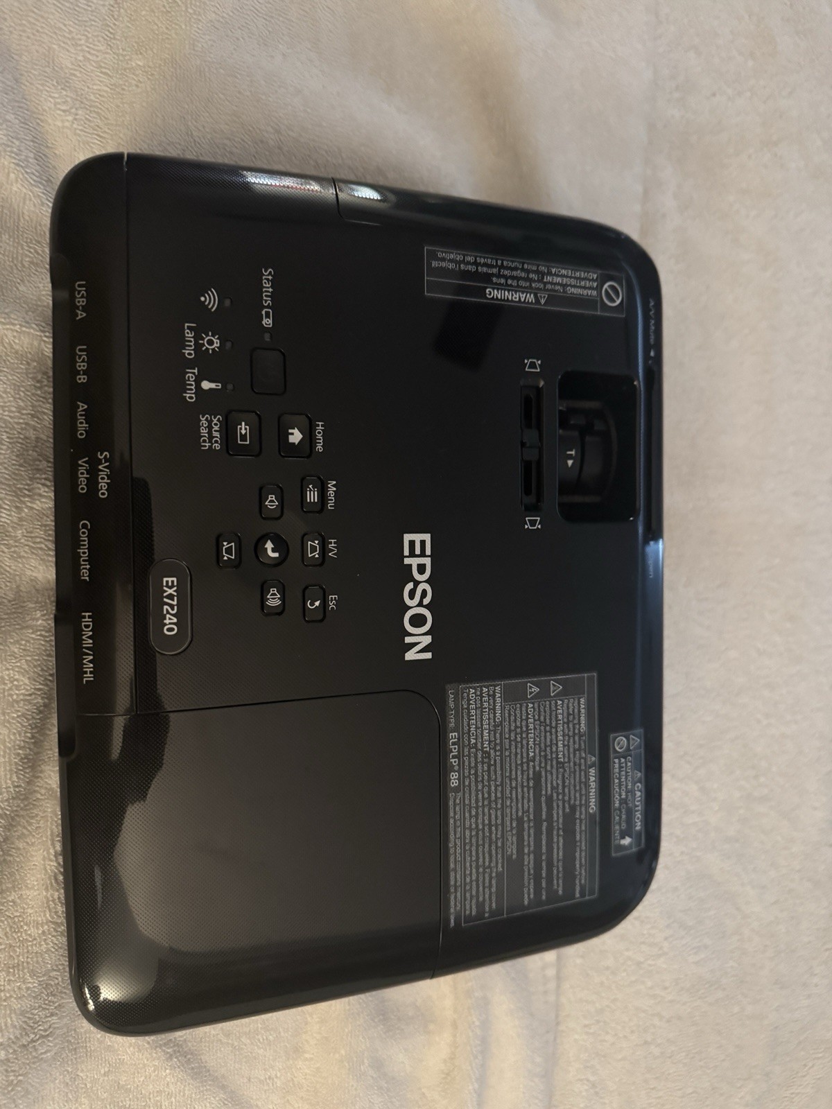 Epson EX7240 3LCD WXGA Desktop Projector Black with Remote, Cables & Case