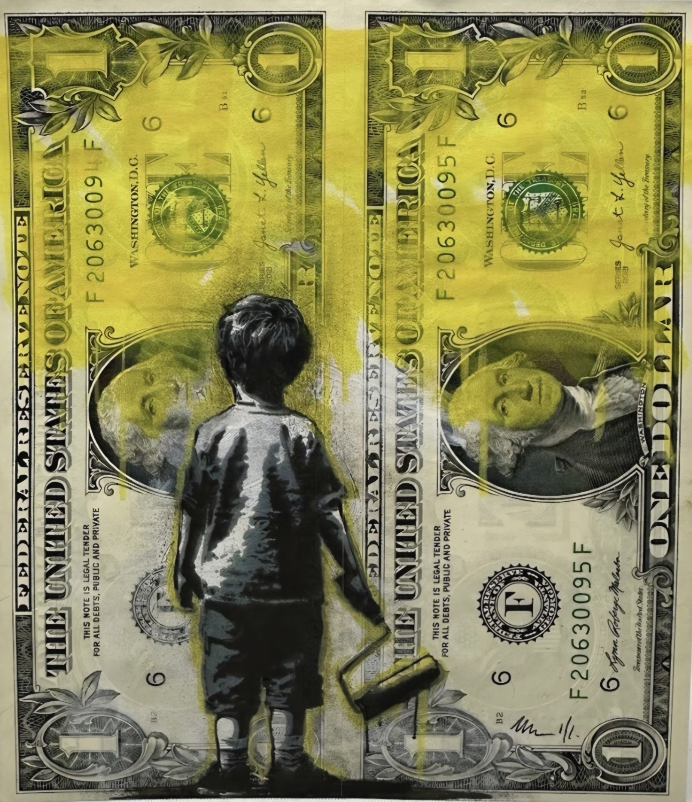 Chris Boyle Money Art Real Dollar. 1/1 PLUS  COA.