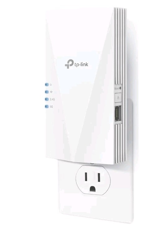 TP-Link AX1500 WiFi 6 Range Extender RE500X White Wall Plug 1500 Ft Dual Band