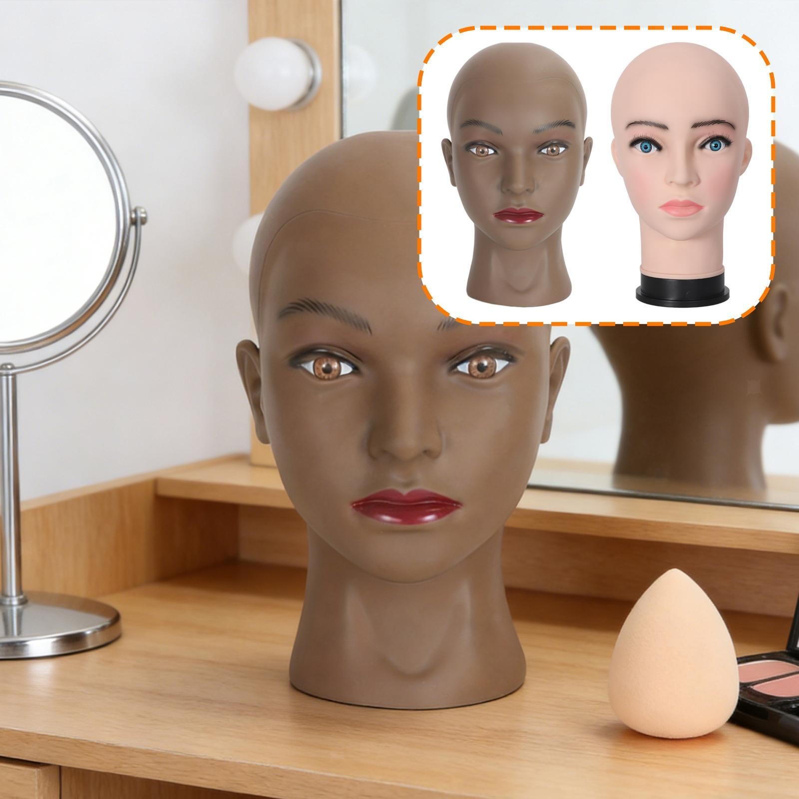 Mannequin Head Realistic Prop Stylist Wig Display for Headdress Styling Cap