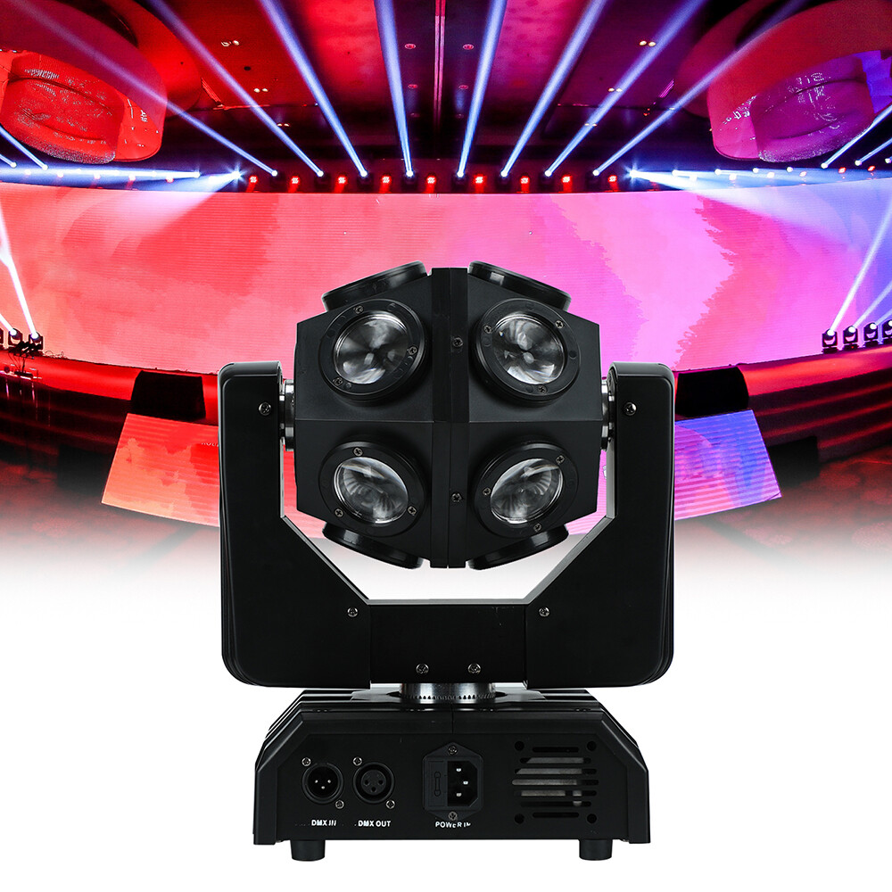 4PCS Set 12W DJ Rotate Moving Head Beam Light Shaking LED Lamp Stage Party Disco