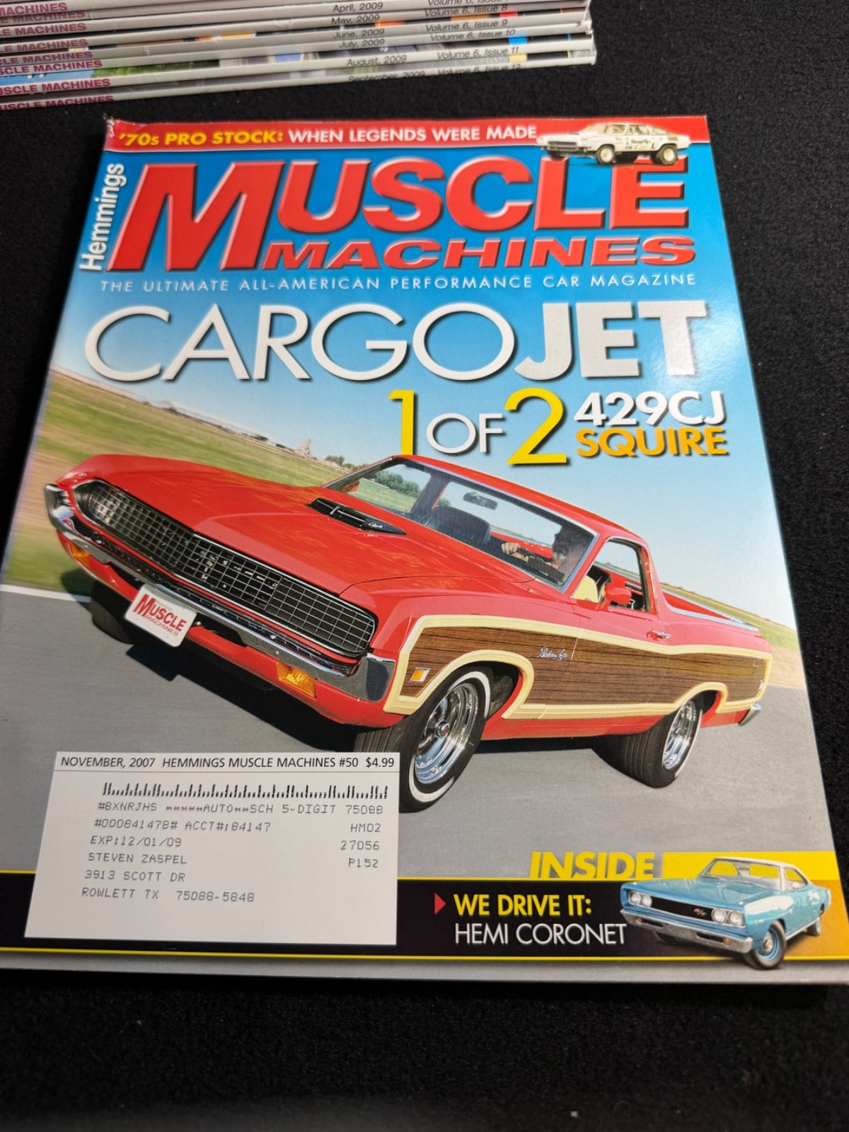 Hemmings Muscle Machines Magazine NOV. 2007 RANCHERO COBRA JET VEGA CORONET