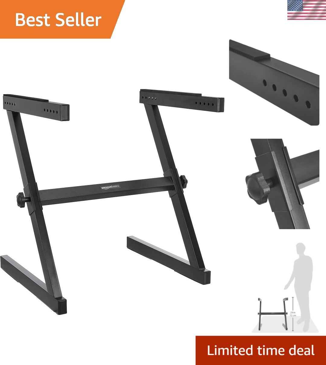Indoor/Outdoor Keyboard Stand - Portable Z-Shaped Stand for Musical Excellence