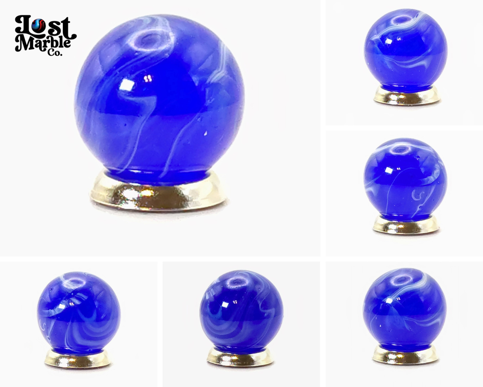 5/8" Blue Slag Marble NM