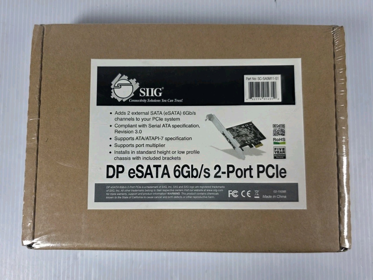 DP eSATA 6Gb/s 2-PORT PCIe factory sealed  !