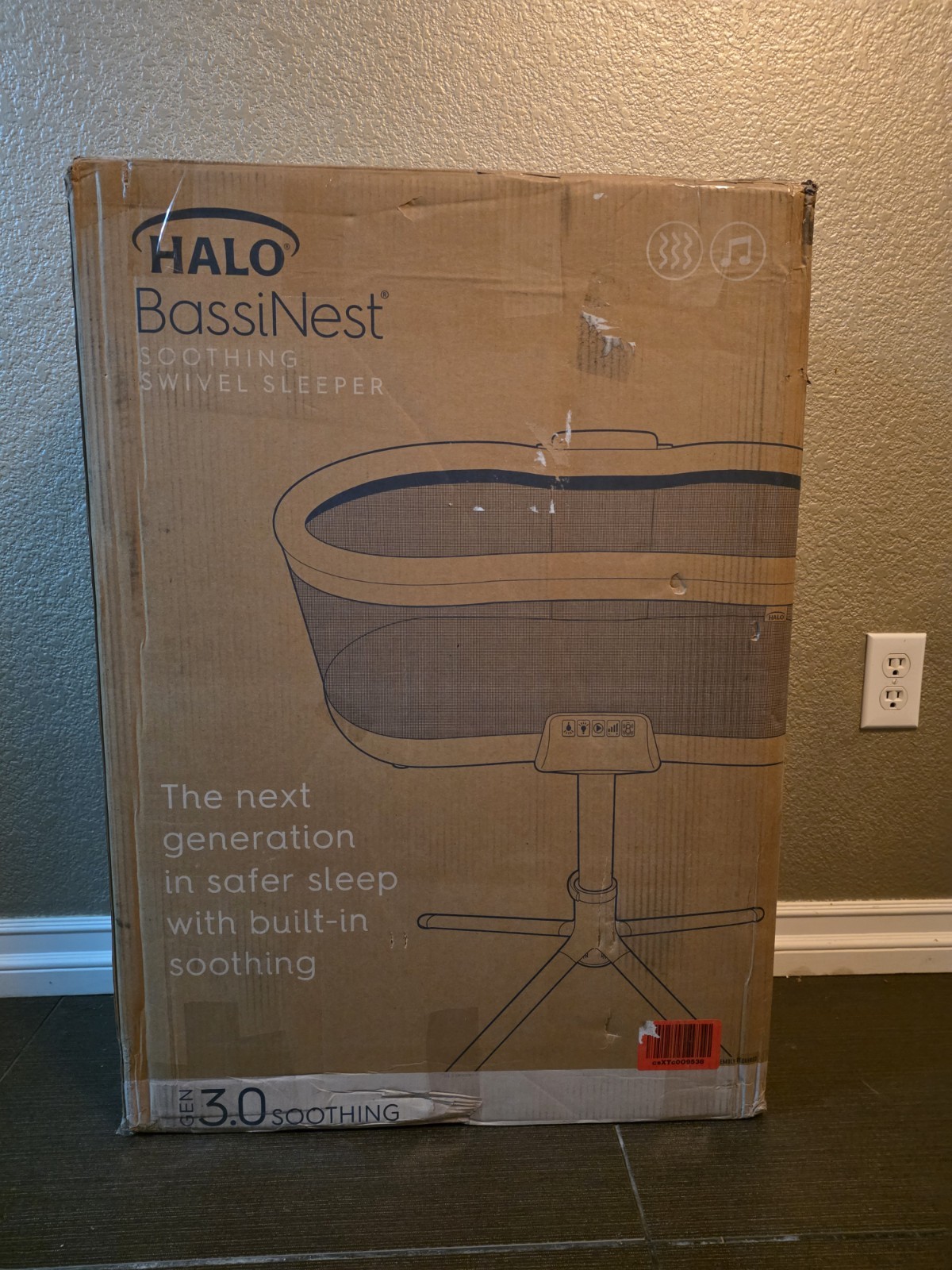 HALO BassiNest Soothing Swivel Sleeper Gen 3.0 Gray w/ Vibration & Sound Mod4931