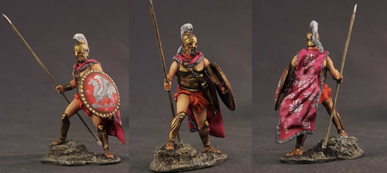 Tin toy soldiers  ELITE painte 54mm. Greek Hoplite with spear