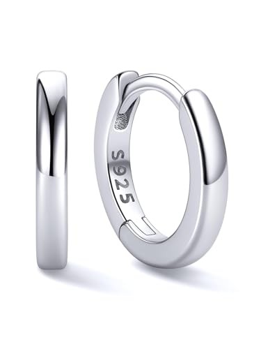  925 Sterling Huggie Hoop Earrings Small Hoop Earrings for Women 8 MM Silver