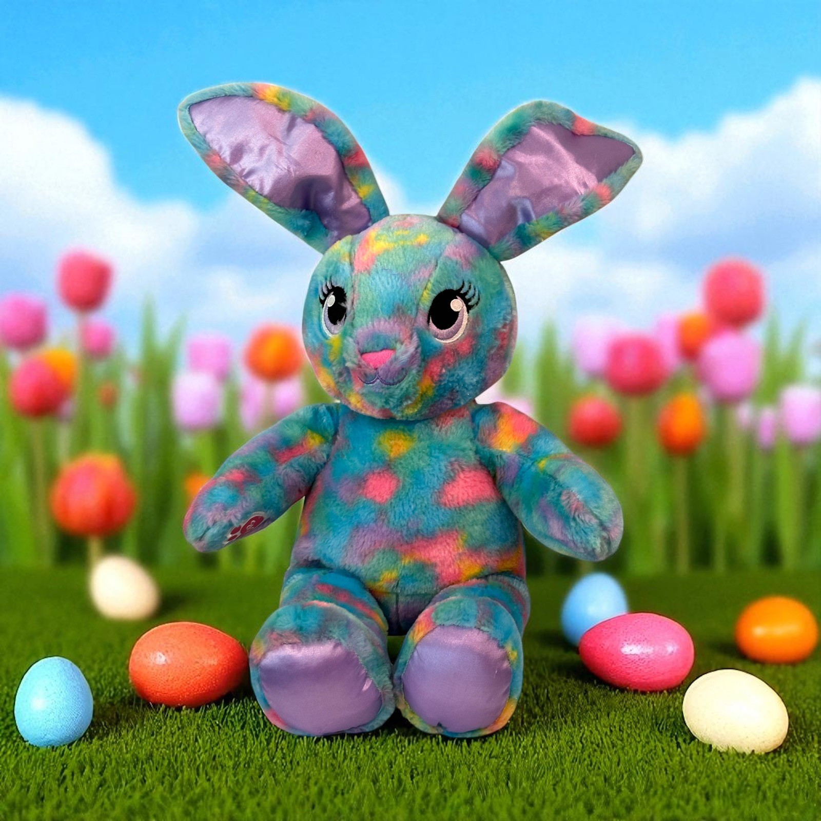 Build A Bear Plush Color Burst Bunny Rabbit Stuffed Easter pastel Tie Dye 16"