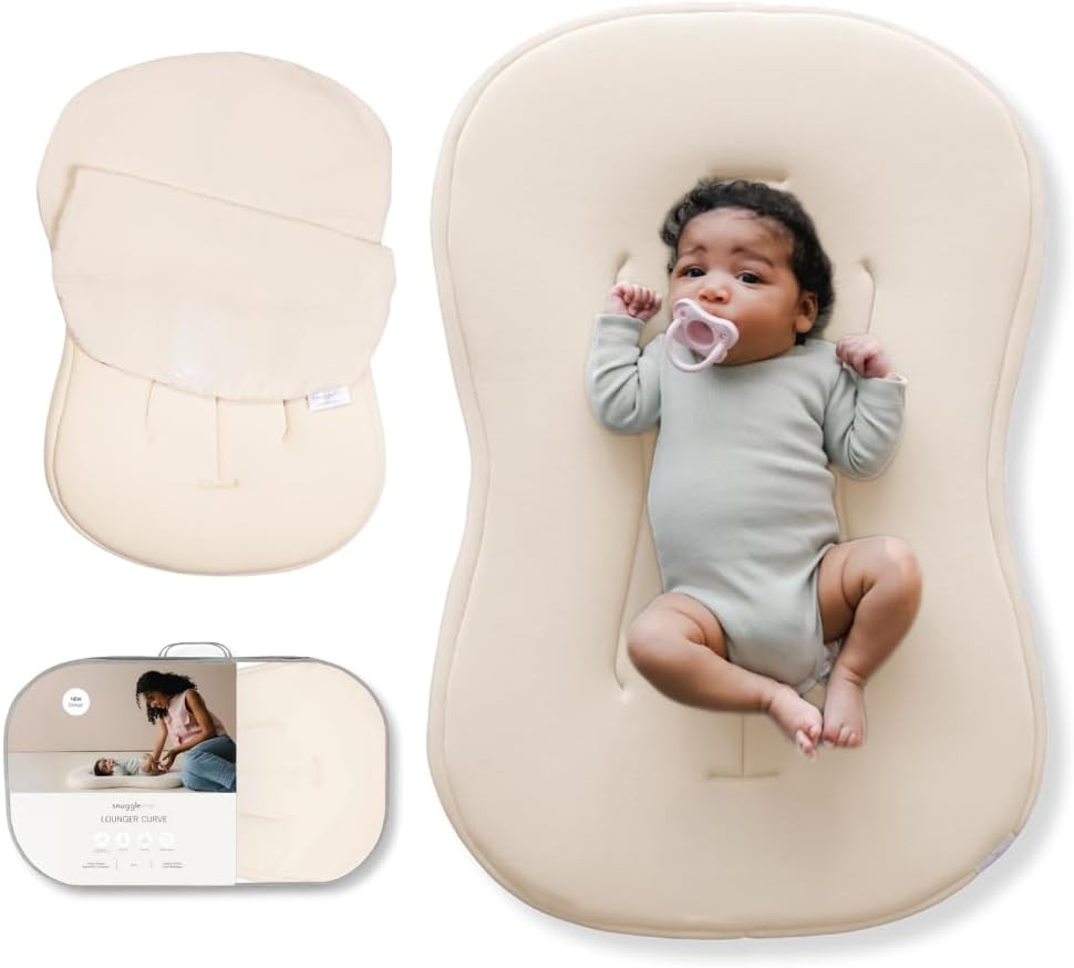 ® Baby Lounger Curve (0-6 Months) - Premium Organic Cotton with Foam Core, Machi