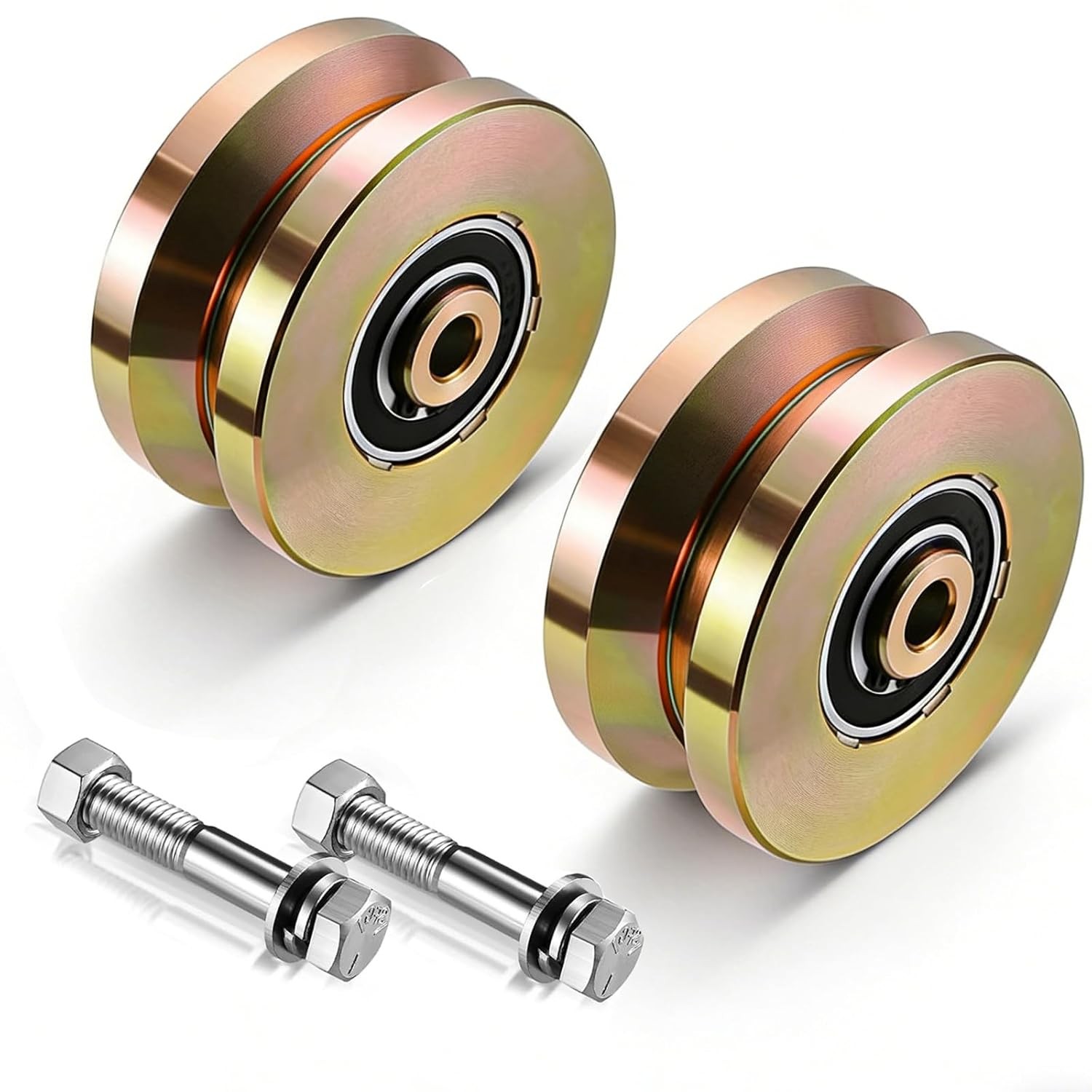 4" Heavy Duty Sliding Gate Rollers V Groove Wheels 2 Sets 3000 Lbs Capacity