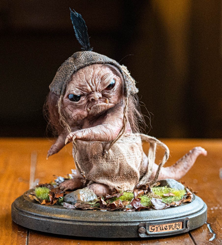 Gruempy Goblin of Labyrinth Detailed Sculpture With Custom Base and Clothing 
